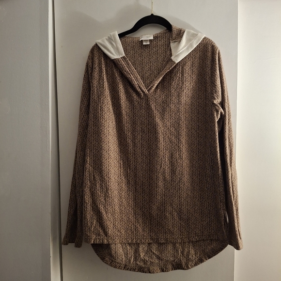 Underland Sock Monkey Women's Brown Patterned Hoodie with White & Orange Accents - Picture 1 of 8